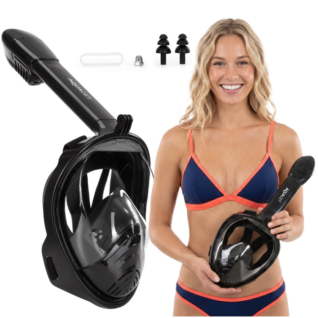 Snorkelmasker - Duikmasker - Duikbril - Camera Houder -  Snorkel - Face Masker - DRY Top - Verstelbaar - L/XL