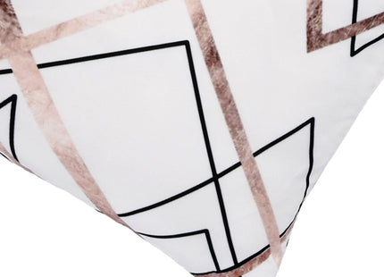 Sierkussenhoes | Kussenhoes | Kussensloop | Woonaccessoires | Geometrisch | Wit | Roze | Zwart | 40 x 40 cm | 1 Stuk