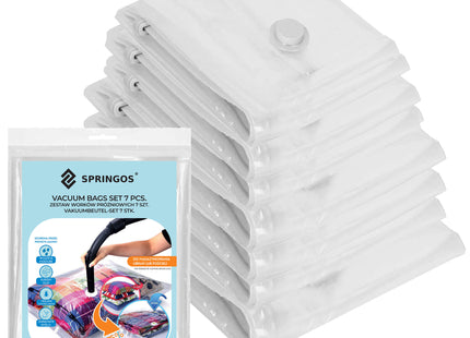 Vacuümzakken Set | Opbergzakken Kleding | Herbruikbaar | 7 stuks | 3 maten | Transparant |