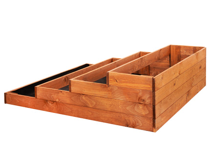 Kweekbak - Plantenbak - 4 Traps - Moestuin - Planten - Hout  - Verhoogd  - Bruin -  120 x 120 Cm