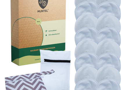 Wasbare Zoogcompressen - Snelle Absorptie - Comfortabel - Wasbaar - Cup A t/m E - 16 Stuks - Wit