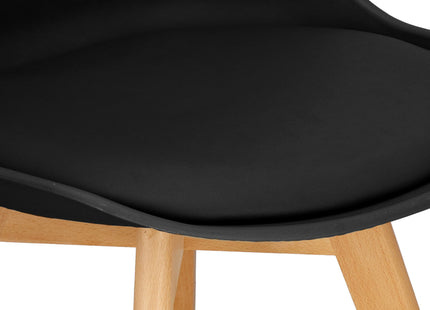 Eetkamerstoel - Gestoffeerd - Zwart - 82 x 44,5 x 41 CM
