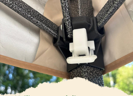 Partytent - 300x300x285cm - Hoogte Verstelbaar - PVC - Polyester - Harmonica- Frame -Khaki