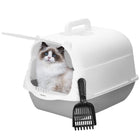Kattenbak | Spatel | Dak | 49 x 36 x 35 cm | Grijs/Wit