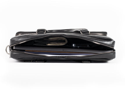 Baltan Leren Aktetas - Laptoptas - Tot 16 inch -Zwart  - 10L - 38 X 29 X 10 CM