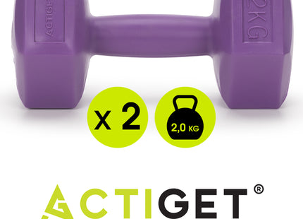 Dumbbell Set - 2 KG - Paars - Oefengewichten