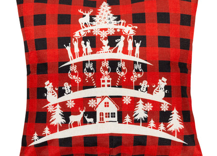 Sierkussenhoes | Kussenhoes | Kussensloop | Woonaccessoires | 40 x 40 cm | 4 Stuks | Kerstpatronen