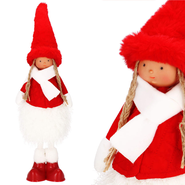 Kerstdame - Kerstversiering - Rode Kabouter - 50 cm