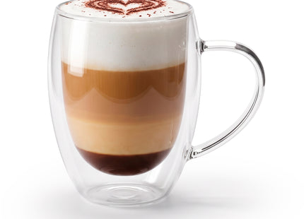 Glas Voor Koffie & Thee - Thermische Glazen -  Set Van 2 - Met Oor - Koffieglas - Thee glas - Warme en Koude dranken -350 ML