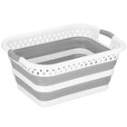 Wasmand | Opvouwbare Wasmand | Rechthoek | 24L | Grijs/Wit