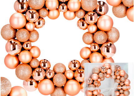 Kerstkrans | Kerst Decoratie | 34 cm | Goud | Rosegoud