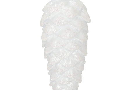 Kerstboomhanger Dennenappels | 6 Stuks | 14 cm | Wit