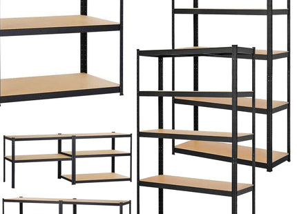 Opbergrek - Stellingkast - 875 KG -  Metaal - Zwart - 180 x 90 x 40 cm