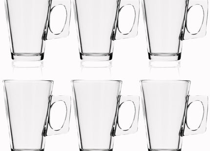 Koffie- en theeglazen Set van 6 - Latte en ijsdesserts -  Handvat - 225 ML