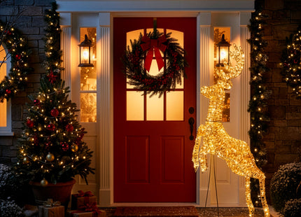 Rendier | 120 LED Lampjes | Warm Wit | Staand | 145 Cm