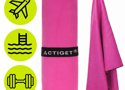 Strandlaken | Badlaken | Sneldrogend | Strandhanddoek | Microvezel | 180x100 cm | Roze