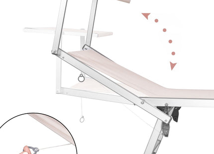 Ligbed | Ligstoel | Zonnebed | Inclusief Luifel | Beige