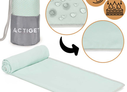 Strandlaken | Badlaken | Sneldrogend | Strandhanddoek | Microvezel | 80 x 40 cm | Mint