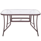 Tuintafel | 120 x 70 x 70 cm | Buitentafel | Eettafel Buiten | Metaal | Gehard Glas | 100 KG | Bruin