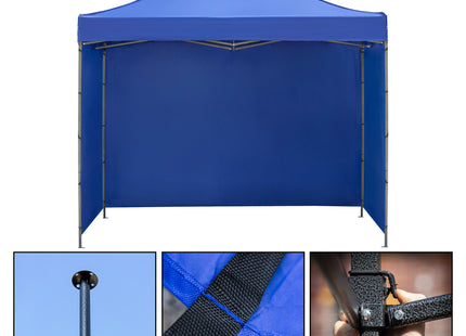 Partytent - 300x300xcm - Hoogte Verstelbaar - PVC - Polyester - Harmonica- Frame - Blauw
