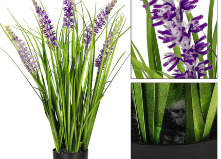 Kunstbloem - Kunstplanten - Lavendel - Inclusief Pot - Paars - Decoratief - 60 cm