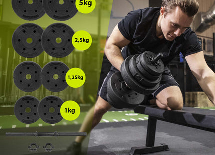 Dumbells - 20 KG - Thuis Sporten - Zwart