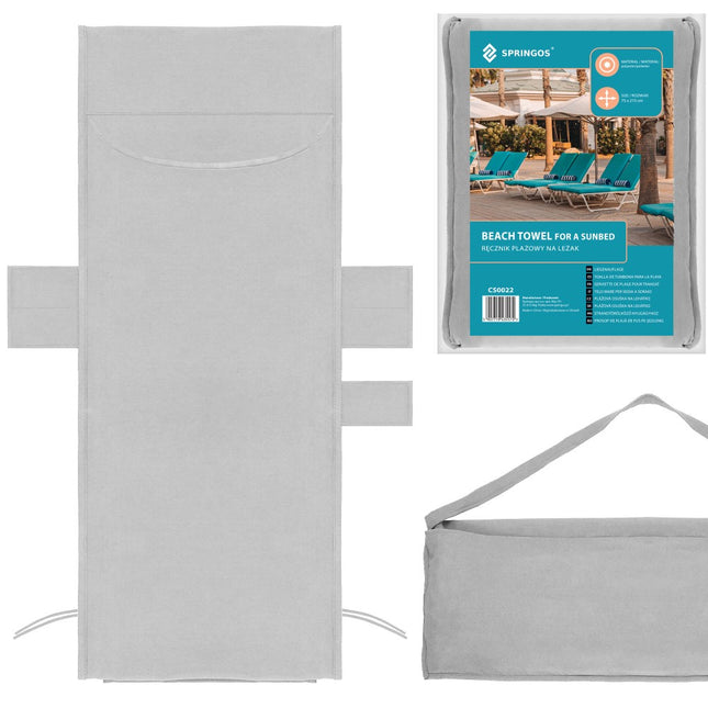 Strandlaken Voor Ligbed | Badlaken | Strandhanddoek | Microvezel | 210 x 75 cm | Grijs