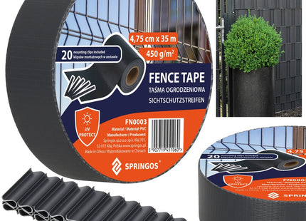 Vlechtband | Privacyfolie | Vlechtband Voor Tuinafsluiting | PVC | 35 m | 450 g/m² | Antraciet
