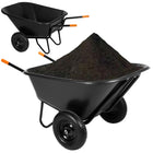 Kruiwagen | Kruiwagenwiel | 300L | 160kg Draagvermogen | Zwart/Oranje