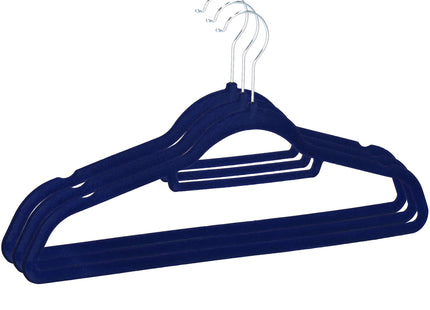 Velours Kledinghangers - 3 Stuks - Draaibaar - Luxe - Blauw