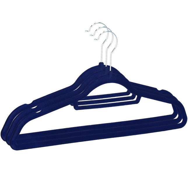 Velours Kledinghangers - 3 Stuks - Draaibaar - Luxe - Blauw