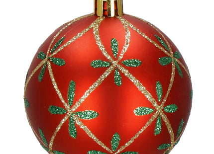 Kerstballen | 30 Stuks | 6 cm | Groen/Rood/Goud