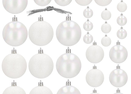 Kerstballen | 30 Stuks | 6/5/4 cm | Wit