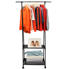 Kledingrek | Op Wielen | Schoenenrek | Verstelbaar | 55-84 X 43 X 156 cm | Zwart