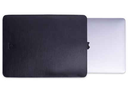Baltan Leren Laptop Sleeve - Voor MacBook Air - Laptophoes - 15 inch - Zwart