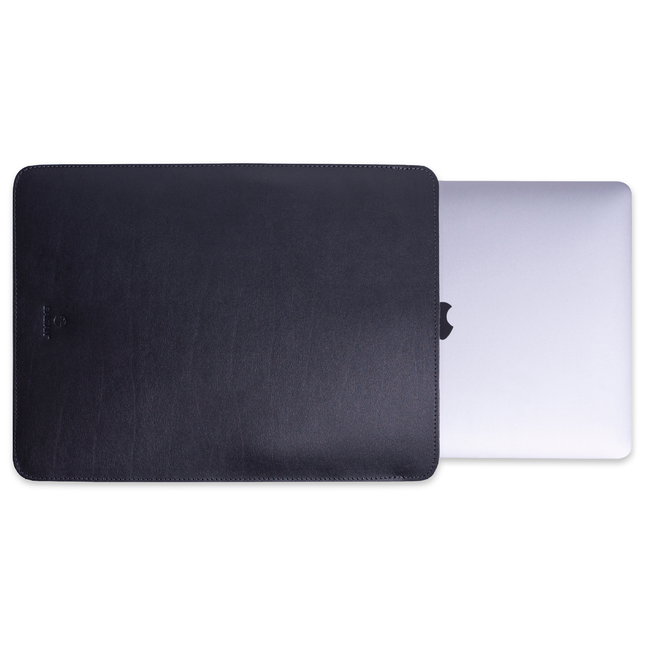 Baltan Leren Laptop Sleeve - Voor MacBook Air - Laptophoes - 15 inch - Zwart