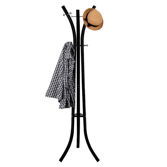 Staande Kapstok | Metaal | 9 Haken | Garderobe Kapstok | Zwart | 180 cm
