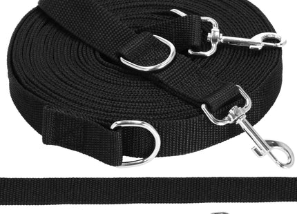 Trainingslijn -Hondenriem - Looplijn -  Hondenlijn - 10 M - Tot 15 Kg - Zwart