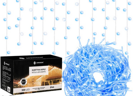IJspegel Verlichting | 20 m + 2.5 m Snoer | 500 LED | Flash | Koppelbaar | Blauw