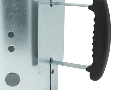 Houtskoolstarter - Brikettenstarter - BBQ snelstarter - Barbecue aanwakkeren - Briketten starter - BBQ starter - Barbeque - RVS - 17 x 27,5 cm - Zilver