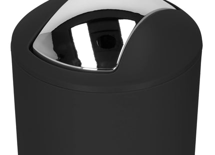 Badkameraccessoiresset - Prullenbak - Toiletborstel - Zeepdispencer - Tandenborstelbeker - Zeepbak - Mok - Zwart