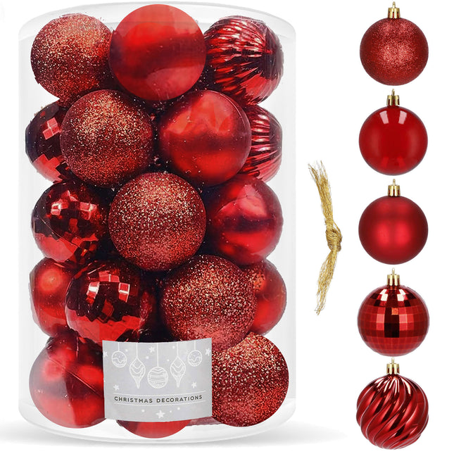 Kerstballen | 20 Stuks | 6 cm | Rood
