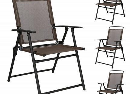Tuinstoelen | Tuinstoelen | Verstelbare Rugleuning | Inklapbaar | Aluminium & Textileen | 2 Stuks | Bruin/Zwart