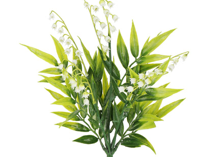Kunstplant - Kunstbladeren- Sierboeket - Takken - Lelietje van dalen - 43 cm