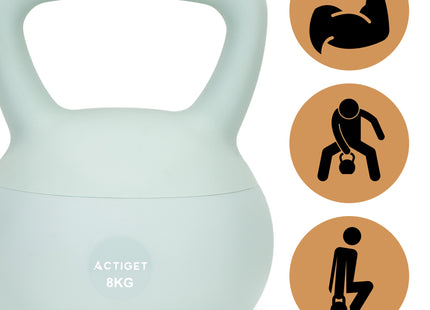 Actiget® Zachte Kettle Bell | Kettlebell | 8 kg | Turquoise