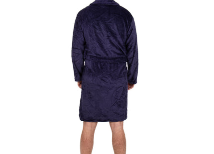Badjas - Fleece - Marineblauw - Capuchon - Riem - Maat L/XL