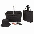 Paddenstoelenplukset 4-delig – Opvouwbare Paddenstoelenmand met Mes, Tas en Hoed – Paddenstoelen Verzamelset – Zwart