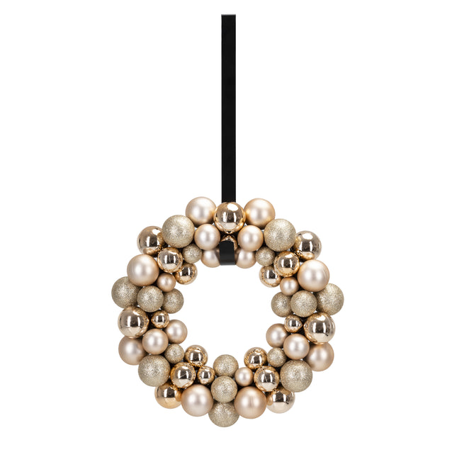 Deurhaak - Kranshouder - Kerst - Metaal - Zwart - 38 cm