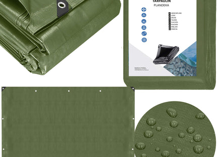 Afdekzeil | Dekzeil | Zeildoek | Waterdicht | PVC | 6 x 8 m | 120 g/m2 | Groen