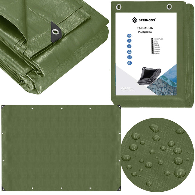 Afdekzeil | Dekzeil | Zeildoek | Waterdicht | PVC | 4 x 5 m | 100 g/m2 | Groen